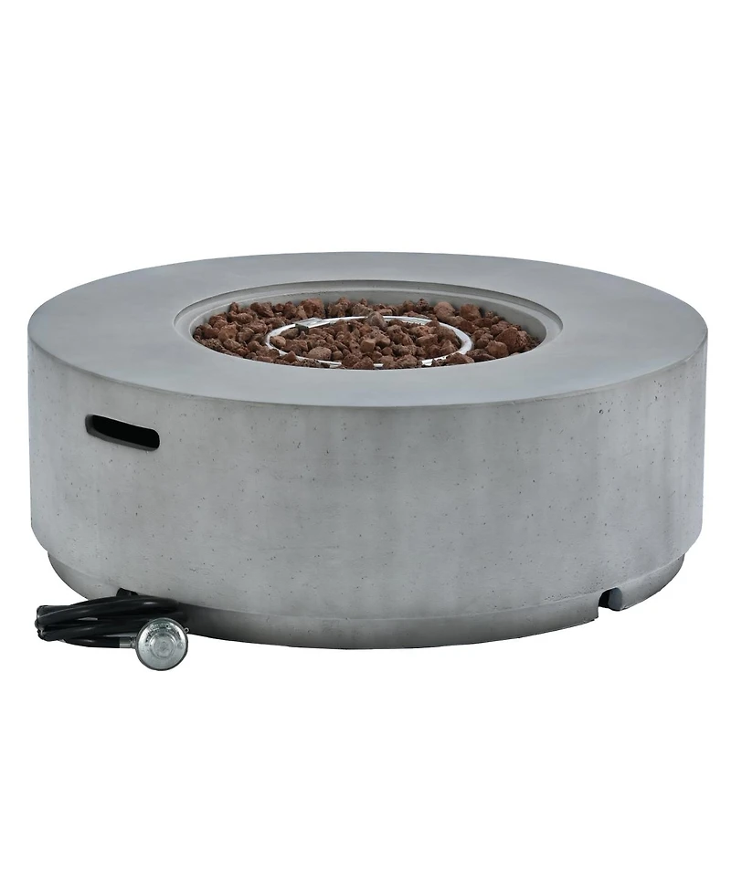 Streamdale Furniture 38.2" Round Propane Fire Pit Table with Faux Stone Finish, 50,000 Btu