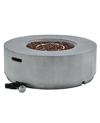 Streamdale Furniture 38.2" Round Propane Fire Pit Table with Faux Stone Finish, 50,000 Btu