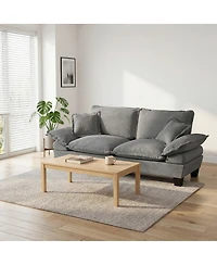 Streamdale Furniture Chenille Sailboat 2-Seater Modular Loveseat with Curved Armrests