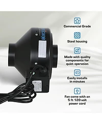 Hurricane Commercial Grade Inline Wall Mount Fan For Hvac and Ventilation Uses