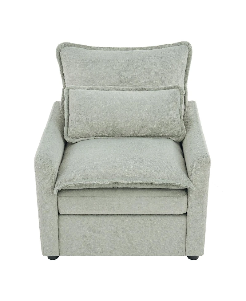 Streamdale Furniture Modern 31.9" Plush Upholstered Accent Chair with Side Storage Pockets, Green