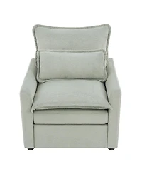 Streamdale Furniture Modern 31.9" Plush Upholstered Accent Chair with Side Storage Pockets, Green