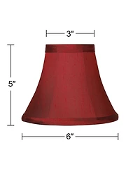Springcrest Set of 6 Bell Lamp Shades Faux Silk Small High Candelabra Clip-On Fitting