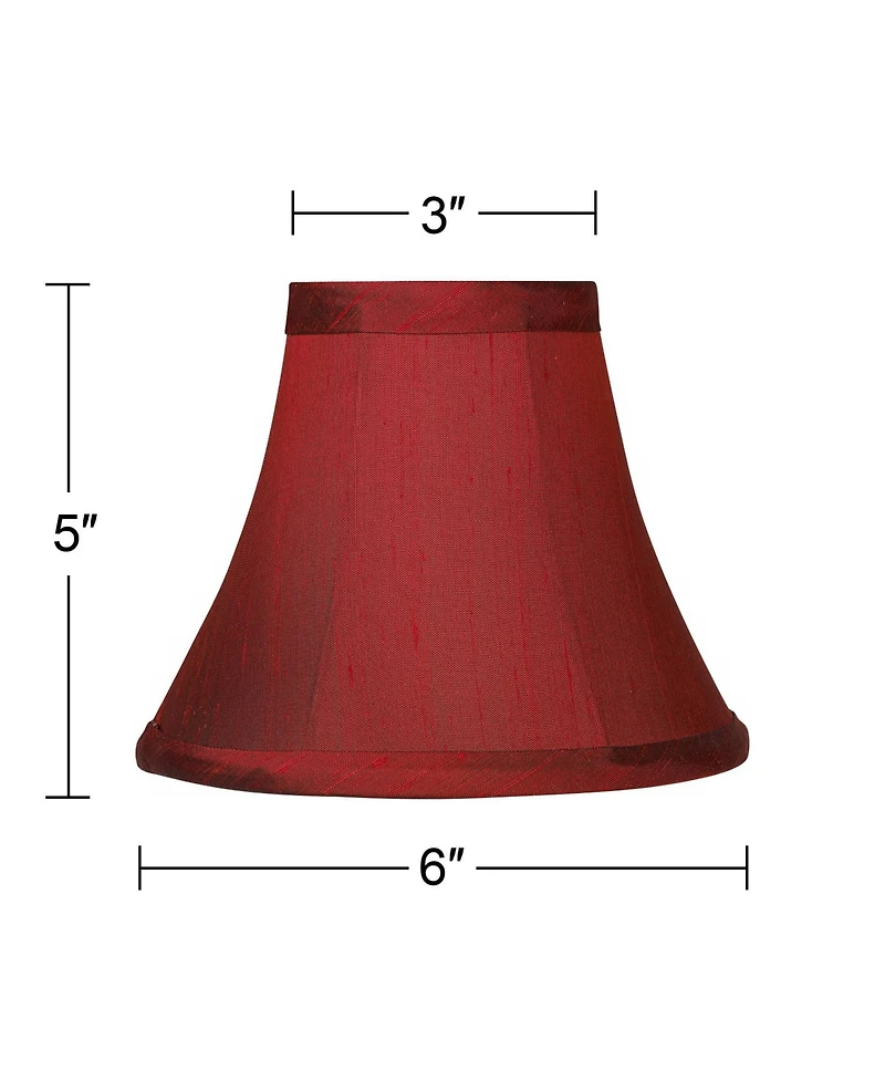 Springcrest Set of 8 Bell Lamp Shades Faux Silk High Candelabra Clip-On Fitting