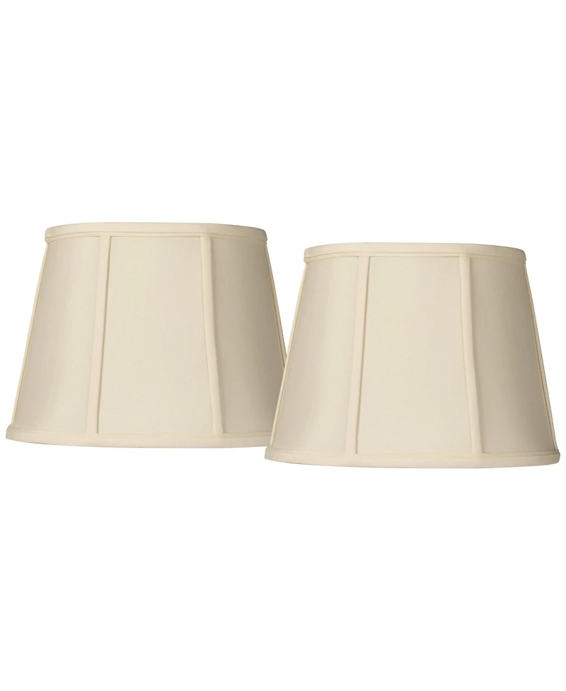 Springcrest Set of 2 Oval Lamp Shades Small 9" Wide x 6.5" Deep at Top 12" Wide x 8" Deep at Bottom 9" High Spider Harp Finial