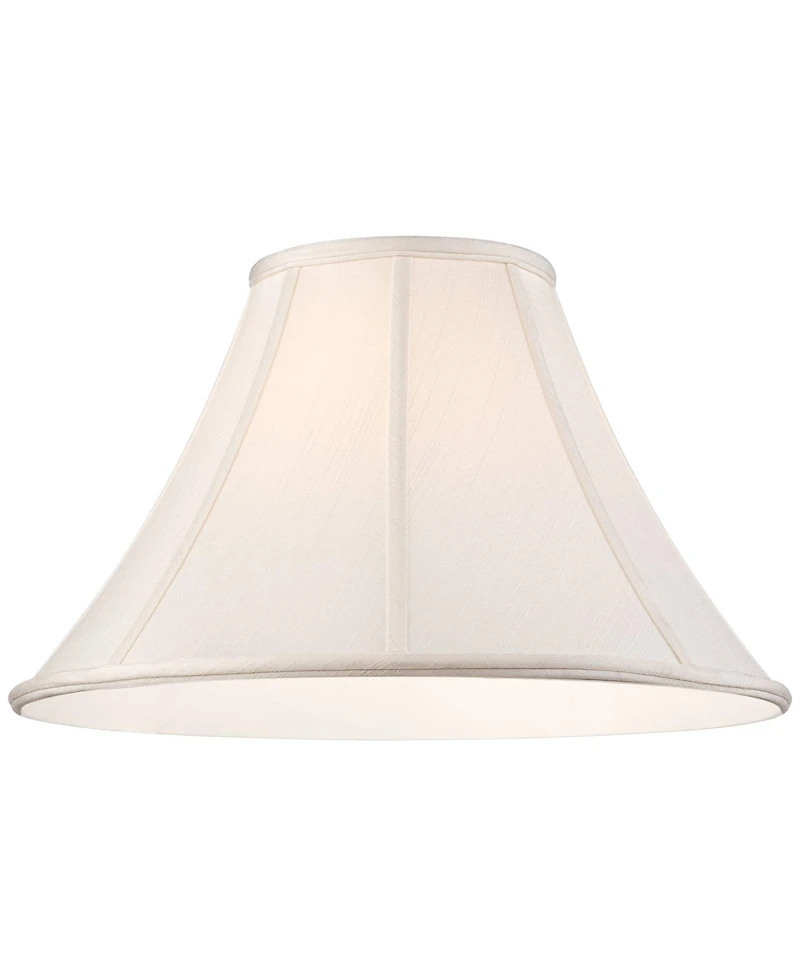 Springcrest Set of 2 Bell Lamp Shades Large 7" Top x 18" Bottom x 10.5" High Spider Replacement Harp and Finial Fitting