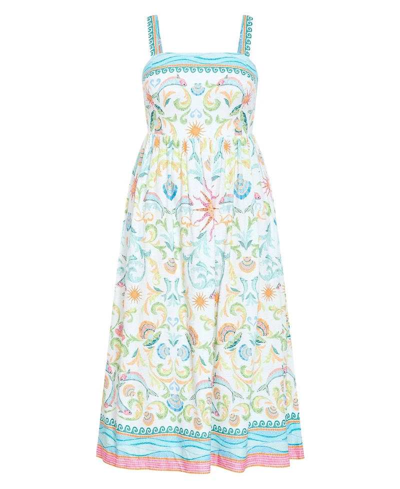 City Chic Women's Calissa Seascape Print Maxi Dress