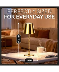 Bell + Howell Bamboo Rechargeable Touch Control Led Table Lamp Cordless Portable Dimmable Light