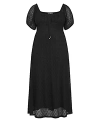 City Chic Women's Lani Lace Short Sleeve Midi Dress