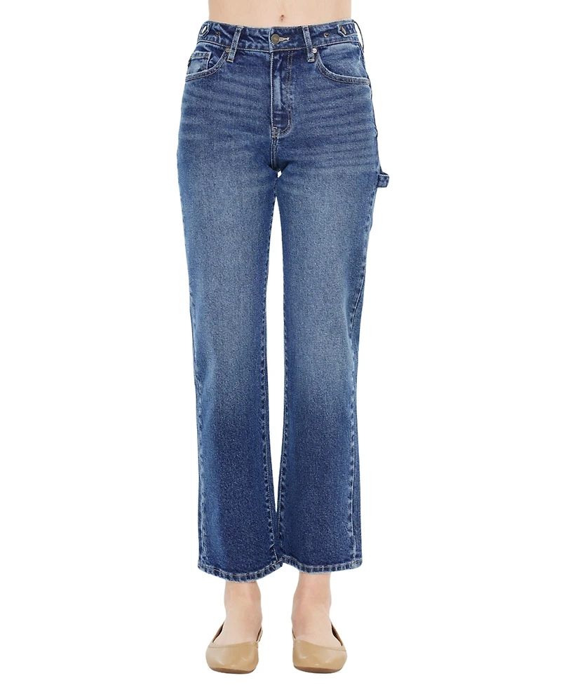 KanCan Women's Ashley High Rise True Straight Jeans
