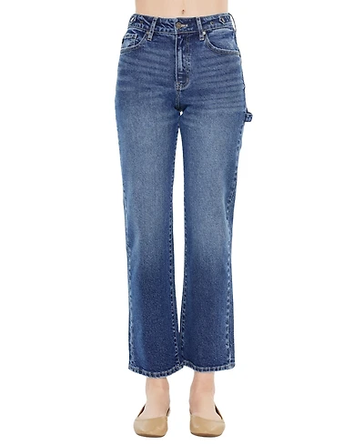 KanCan Women's Ashley High Rise True Straight Jeans