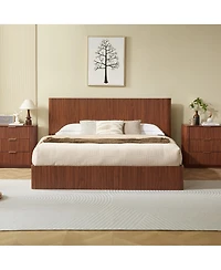 Streamdale Furniture Lift-Up Storage Bed Frame, Curved Wooden Design