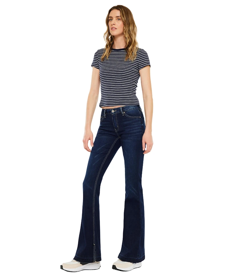 KanCan Women's Heidi Mid Rise Flare Jeans