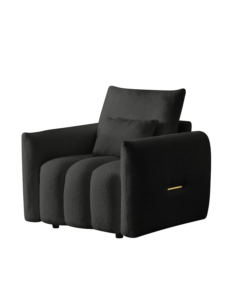 Streamdale Furniture Modern Teddy Fabric Sofa with Pillow for Living Room and Bedroom