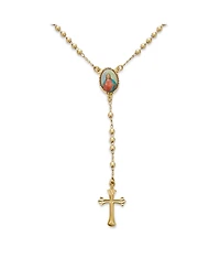 Bling Jewelry Religious Prayer Rosario Beads Scared Heart of Jesus Cross Rosary Beads Necklace 18K Gold Plated