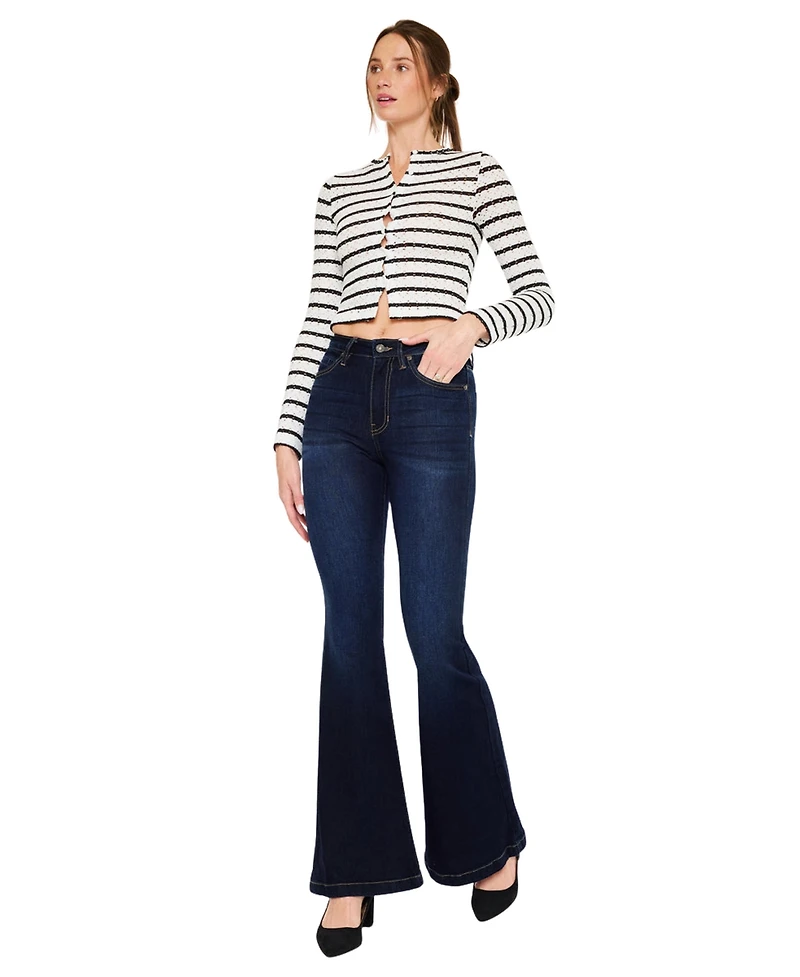 KanCan Women's Roel High Rise Super Flare Jeans
