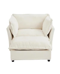 Streamdale Furniture Modern Armchair Sofa with Movable Ottoman and Soft Pillows
