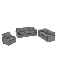 Streamdale Furniture Modern Plush Upholstered Sofa Set with Storage Pockets