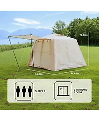 Streamdale Furniture 5.76m Inflatable Camping Tent with Canopy, Pump and Waterproof Oxford Fabric