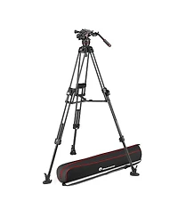 Manfrotto Nitrotech 608 Series Fluid Video Head with 645 Fast Twin Leg Carbon Fiber Tripod and Mid-Level Spreader