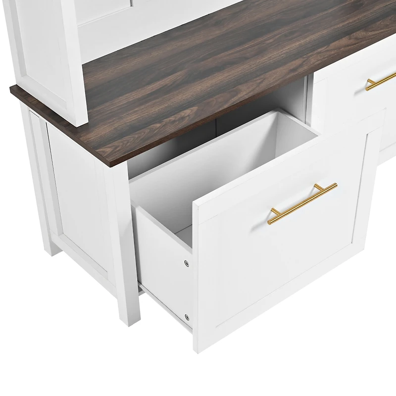 Streamdale Furniture 4-in-1 Hall Tree with Storage Bench, 6 Hooks, and 2 Drawers