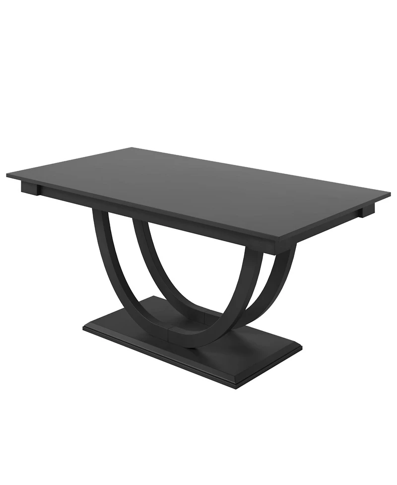 Streamdale Furniture 6 Piece Wood Half Round Dining Table Set with Bench and 4 Chairs