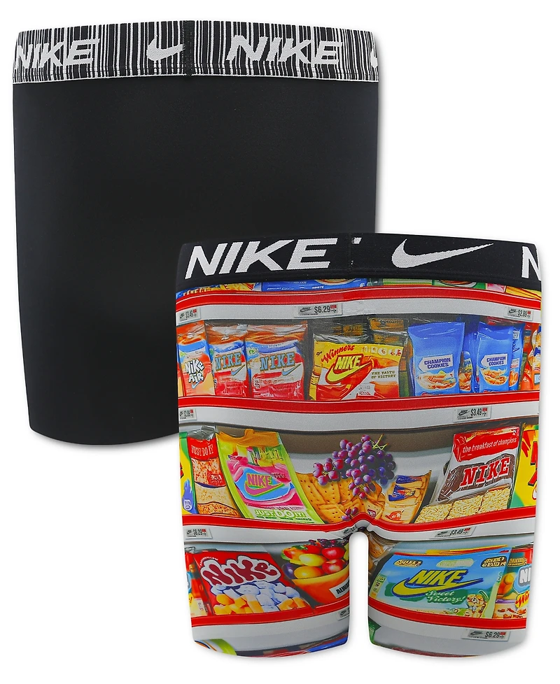 Nike Boys' 8-20 Printed Long Boxer Briefs, 2-Pack