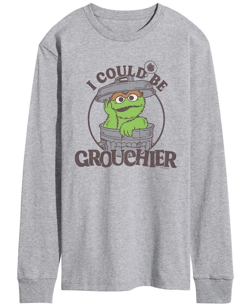 Airwaves Men's Sesame Street Could Be Grouchier Oscar Long-Sleeve Graphic T-Shirt