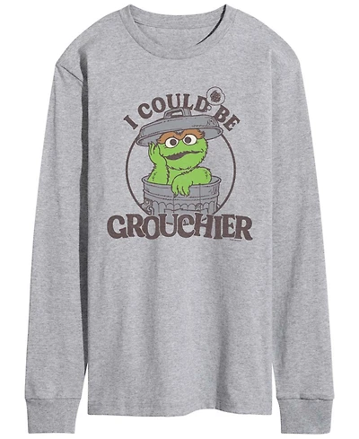 Airwaves Men's Sesame Street Could Be Grouchier Oscar Long-Sleeve Graphic T-Shirt