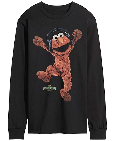 Airwaves Men's Sesame Street Elmo Vintage Faded Long-Sleeve Graphic T-Shirt