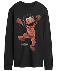 Airwaves Men's Sesame Street Elmo Vintage Faded Long-Sleeve Graphic T-Shirt