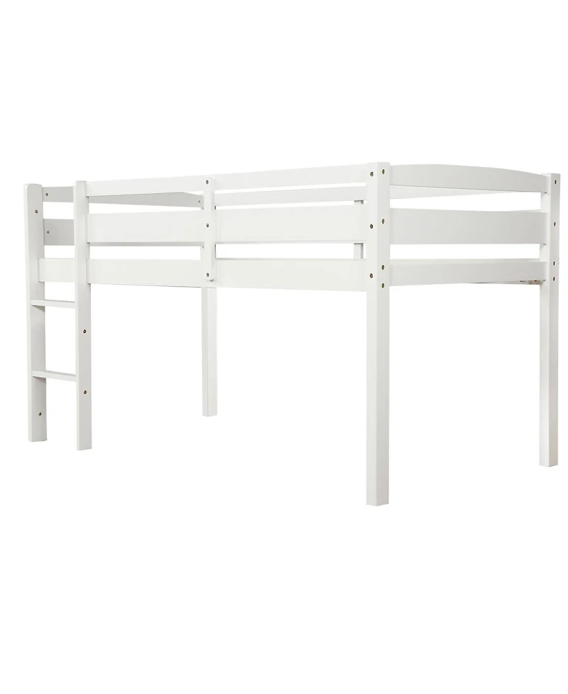 Streamdale Furniture Wood Loft Bed Low Loft Beds with Ladder