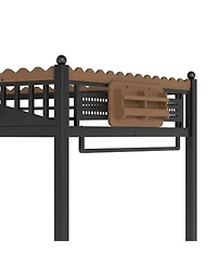 Streamdale Furniture Metal Loft Bed with Storage Stairs and Shelves