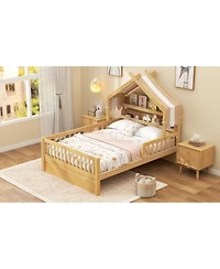 Streamdale Furniture Wooden House Bed with Storage Headboard Shelf