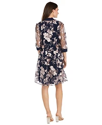 R & M Richards Women's 2-Pc. Embroidered Jacket Necklace Dress Set