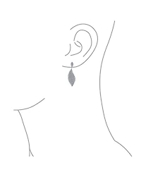 Bling Jewelry Modern Bridal Pave Cubic Zirconia Dangling Statement Teardrop Chandelier Earrings Silver Plated