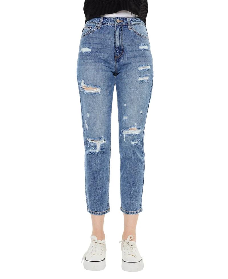 KanCan Women's Bobbie Ultra High Rise Straight Jeans