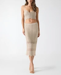 Guess Women's Olivia Shell Pointelle Sequin Skirt