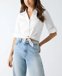 Guess Women's Reeya 3/4-Sleeve Poplin Top