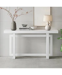Streamdale Furniture 59.1'' Triple Rectangle Console Table with Pine Veneer and Wood Legs