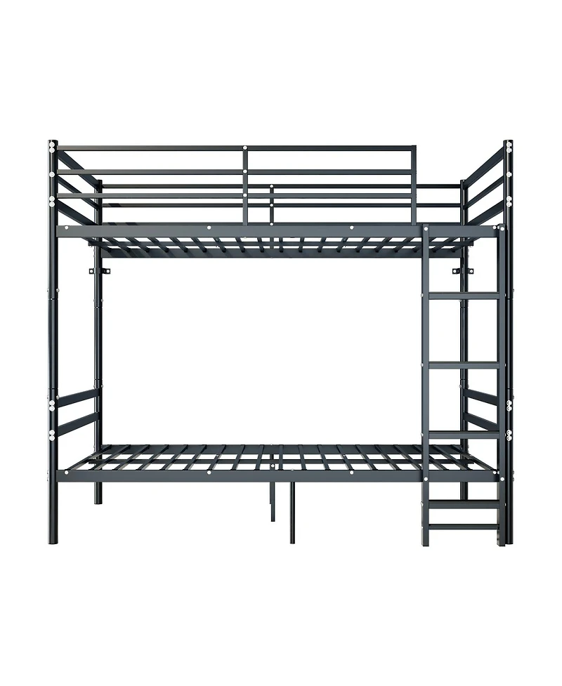 Streamdale Furniture Heavy-Duty Metal Bunk Bed with Guardrail and Ladder