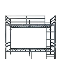 Streamdale Furniture Heavy-Duty Metal Bunk Bed with Guardrail and Ladder