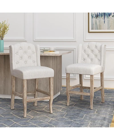 Streamdale Furniture Vienna Tufted Wingback Counter Stools, Set of 2