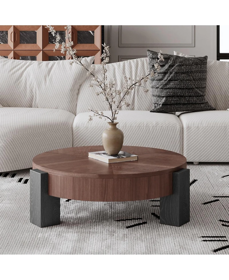 Streamdale Furniture 33'' Round Coffee Table with Hidden Storage