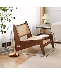 Streamdale Furniture Mid-Century Rattan Accent Chair - Walnut