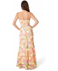 Bebe Women's Floral Embroidery Bodycon Maxi Dress