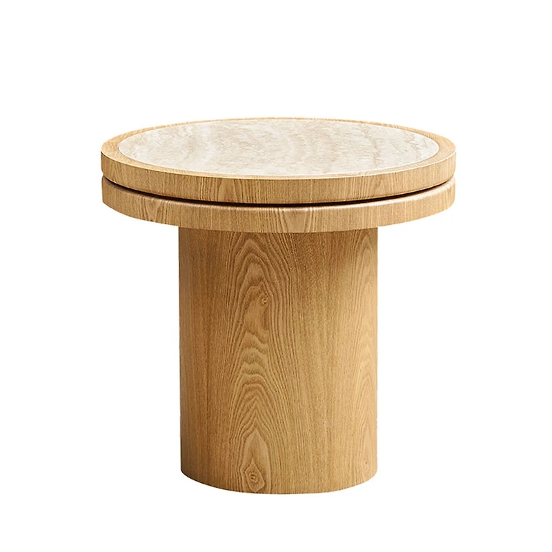 Streamdale Furniture 19.49" Round Sintered Stone Side Table for Living Room and Bedroom