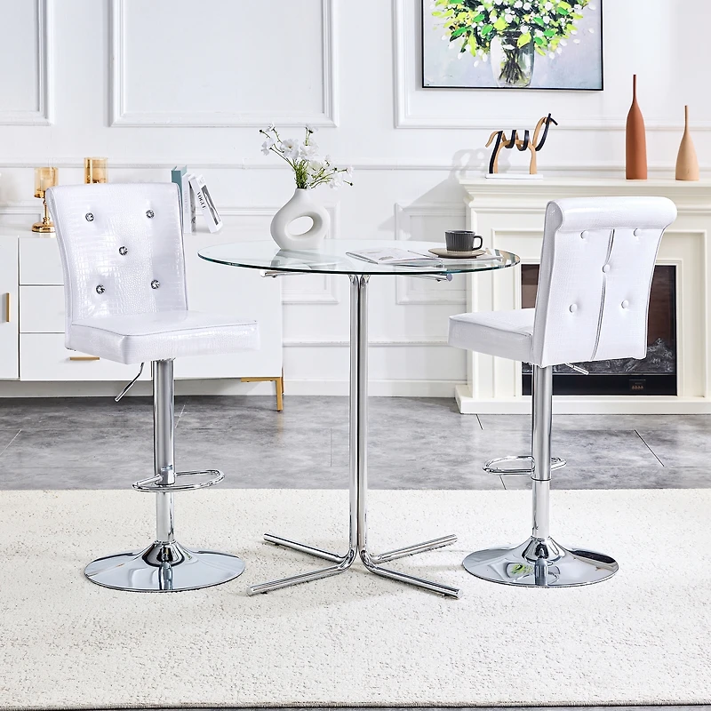 Streamdale Furniture Set of 2 Vintage Crocodile Leather Lift Chairs with Crystal Clasps
