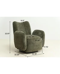 Streamdale Furniture 0degree(s) Swivel Accent Chair, Chenille Fabric Upholstered Sofa