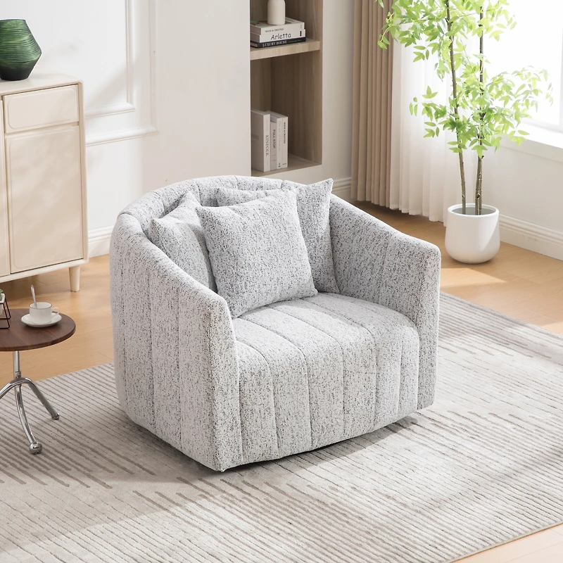 Streamdale Furniture Oversized degree(s) Swivel Barrel Chair with Pillows